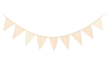 Beige fabric pennant flags string for party decoration