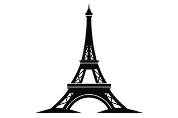 Elegant Architecture Eiffel Tower Silhouette Vector Illustration for Parisian Theme Decorations
