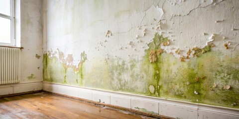 Severely Damaged Interior Wall Showing Extensive Water Damage and Mold Growth