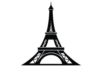 Obraz premium Romantic Paris Atmosphere Eiffel Tower Silhouette Vector Illustration for Wedding and Event Invites