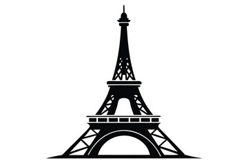 Obraz premium Artistic Silhouette of the Eiffel Tower Landmark for Creative Media and Cultural Projects