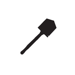 Garden trowel tool silhouette vector. Simple garden trowel silhouette icon for DIY guides, gardening apps, hardware stores, and instructional designs.