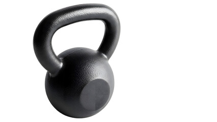 A black kettlebell on transparent background for fitness and workout routines