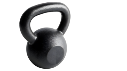 A black kettlebell on transparent background for fitness and workout routines