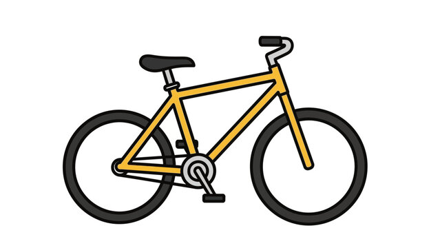 Yellow Bicycle Illustration on White Background