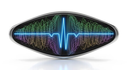Vibrant EKG heartbeat waveform on modern screen with colorful lines