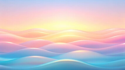 Fototapeta premium Serene Pastel Waves at Sunrise A Dreamy Abstract Landscape of Smooth, Colorful Undulations
