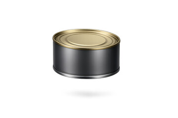 Shiny metal food tin on transparent background for your great design.