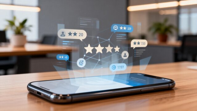 Smartphone with digital rating interface - Powered by Adobe