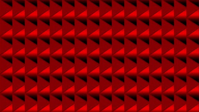 Vibrant red 3D geometric pattern with dynamic triangular shapes