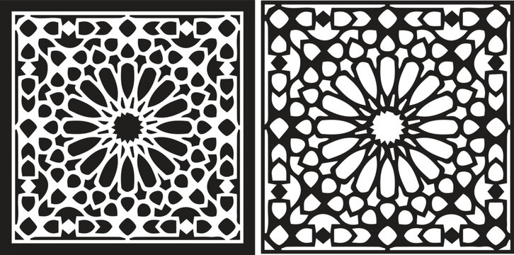 Intricate moroccan geometric pattern design with symmetric star and floral motifs