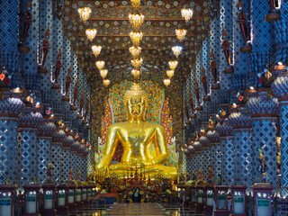 The newly completed golden Buddha at Wat Sri Don Moon Temple famous place in Chiang-Mai, Thailand