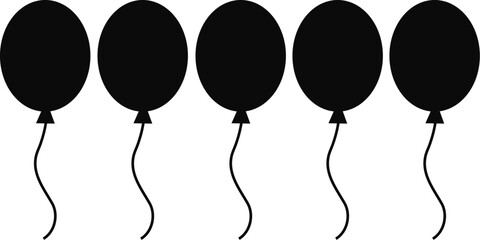 black balloons isolated on white background illustration vector file  © Naeem