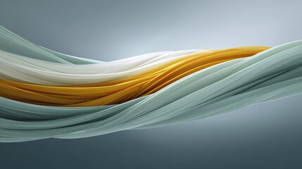 Elegant Flowing Lines in Soft Tones of White, Yellow and Blue Creating a Calm and Serene Abstract Background Design for Visual Media