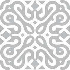 Elegant symmetrical grey and white abstract decorative seamless pattern tile design