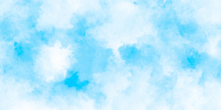 Abstract grunge sky blue soft painted watercolor paint splash. inspiring views of fluffy clouds blue sky background. cloudy blue sky various natural clouds and smoke. morning cloud in the sky.