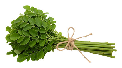 Fresh parsley bunch isolated on transparent background with twine
