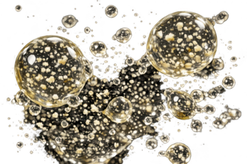 Macro Shot of Liquid Droplets with transparent background design element