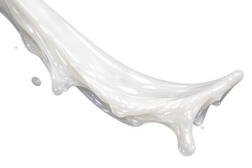 Milk splash illustration on transparent background, white liquid art.