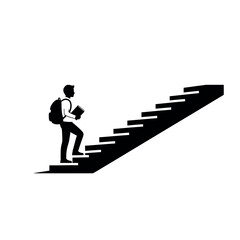 Student climbing stairs representing education and career growth. © Dira
