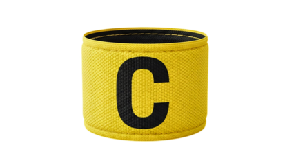 A yellow armband featuring the letter C on it. Perfect for sports-themed projects or presentations transparent background
