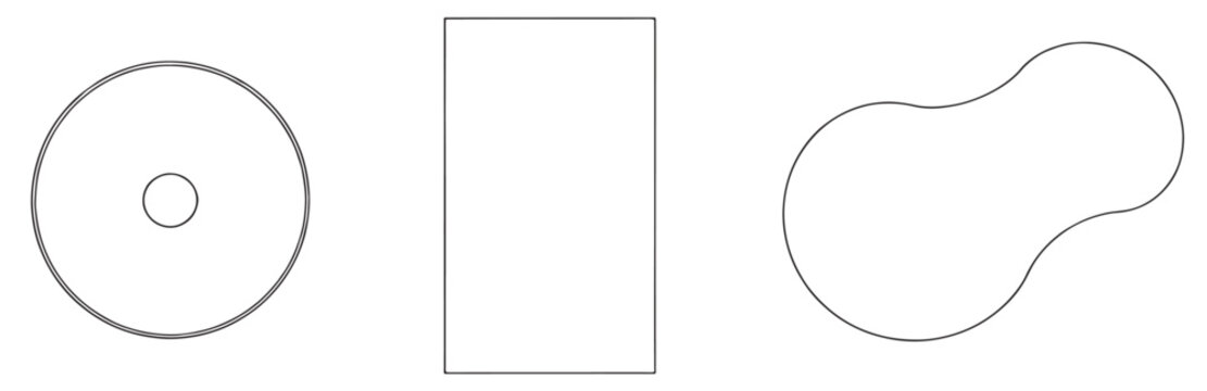 Geometric forms showcase minimalism, balance, and harmony. the graphic image portrays simple yet sophisticated shapes that can be used for various design concepts.