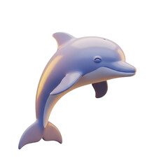 Fototapeta premium 3d rendered playful dolphin leaping
