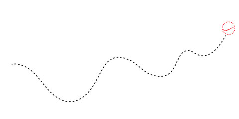 Vector treasure map element. A dashed line and red X mark ink on the map. old pirate letter.