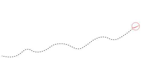 Vector treasure map element. A dashed line and red X mark ink on the map. old pirate letter.