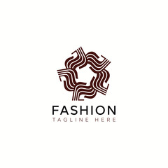 Modern Minimalist Fabric Weave Fashion Logo Template