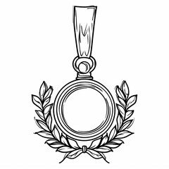 laurel wreath medal award coloring page for kids