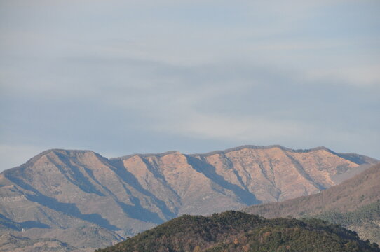 monte Zatta (dividing Graveglia, Sturla, Vara, Taro valleys) seen from the trail from Riva Trigoso to Punta Baffe, Appenines, Liguria, Italy