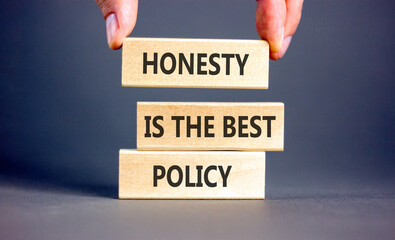 Honesty is the best policy symbol. Concept words Honesty is the best policy on beautiful wooden...