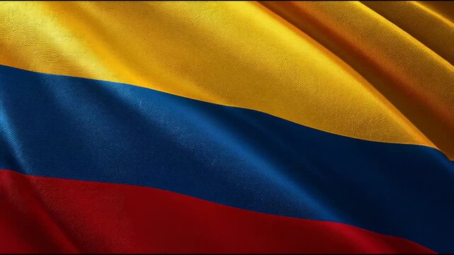 A lifted Colombia national insignia expressing pride, citizenship, and belonging.