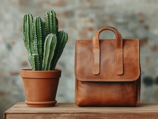 Cactus Leather Accessories Bags and belts crafted from renewable cactus leather, offering an innovative vegan alternative