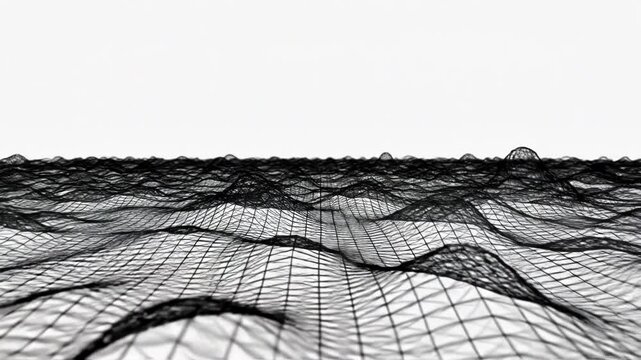 Black netting isolated on white background