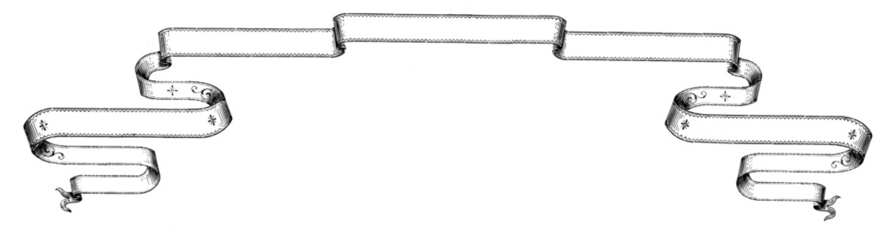 Decorative Ribbon Border with Curved Ends
