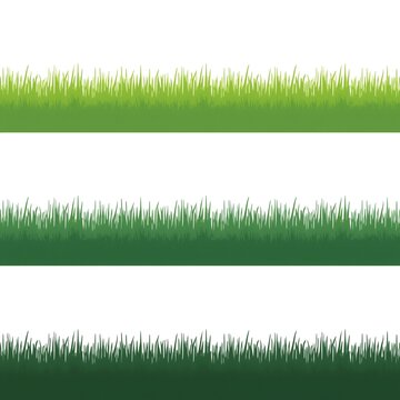 Stylized grass strips in light, medium, and dark green shades for natural landscape or design elements