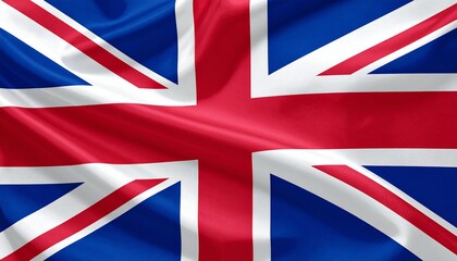Close-up of the Union Jack Flag of the United Kingdom Waving.
