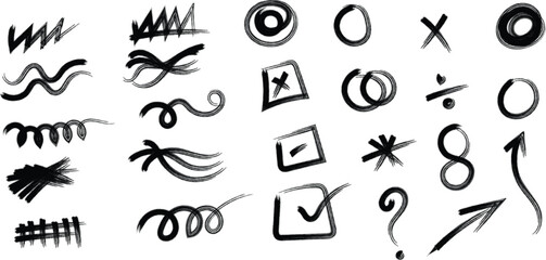 Obraz premium Hand drawn doodle symbols and shapes