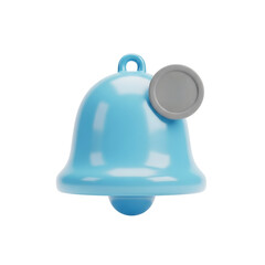 Obraz premium 青いベルのアラートアイコン、シンプルでかわいい
