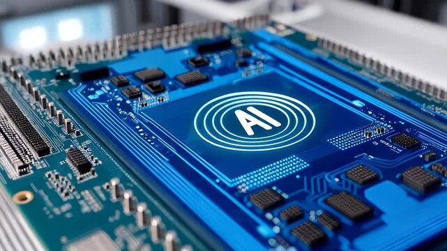 AI Technology Circuit Board Concept