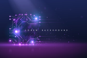 Neon light lines technology template