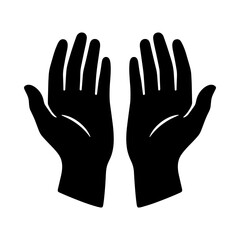 Fototapeta premium Praying Hands Silhouette Icon, Islamic Dua Gesture