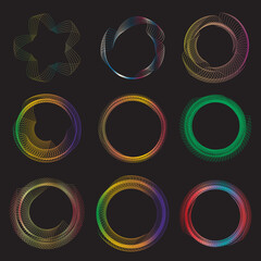 A series of overlapping colored lines