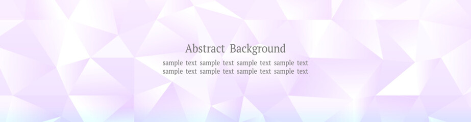 ワイド構図の紫ポリゴンクリスタル背景 Webバナー用