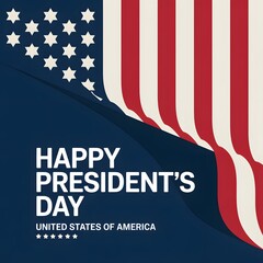 A patriotic graphic celebrating President's Day in the United States of America