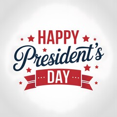 A festive graphic celebrating President's Day with patriotic colors and typography