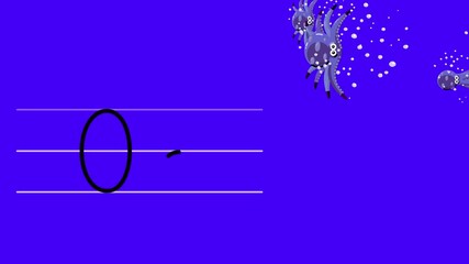 O letter writing like octopus color cartoon animation. A compatibile part of the alphabet serie. Handwriting educational style for children. For education movies, presentation, learning alphabet.