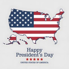 A graphic illustration of the United States of America celebrating President's Day